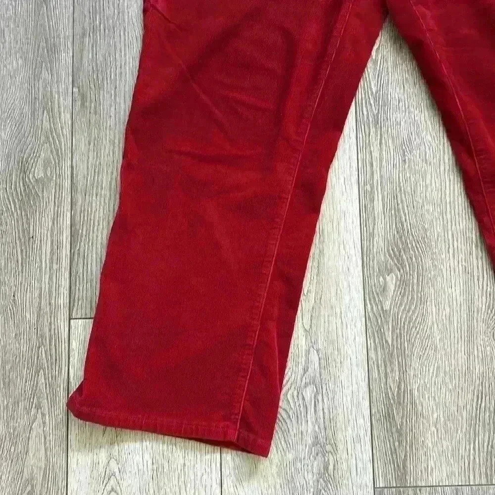 stretch women’s red corduroy pants - Picture 2 of 10